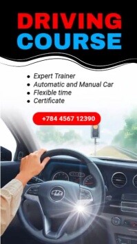白色 Driving Course Instagram Story Template