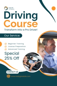 DRIVING COURSE Poster template