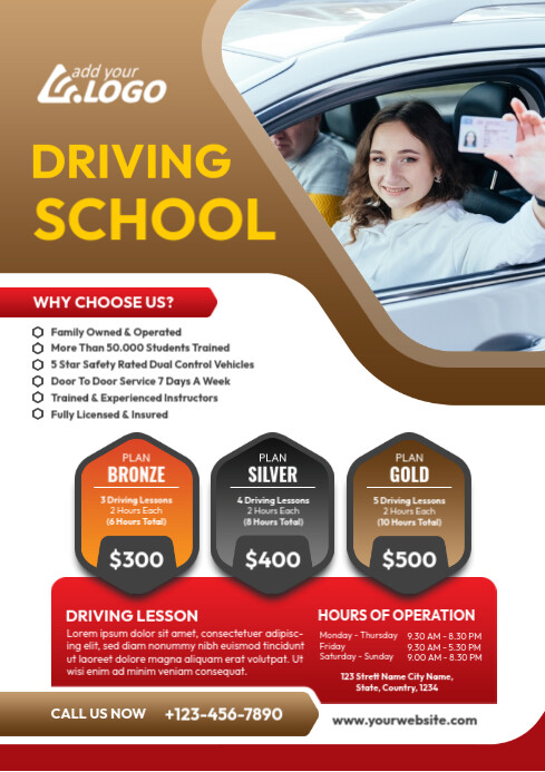 Driving Course Flyer Template | PosterMyWall