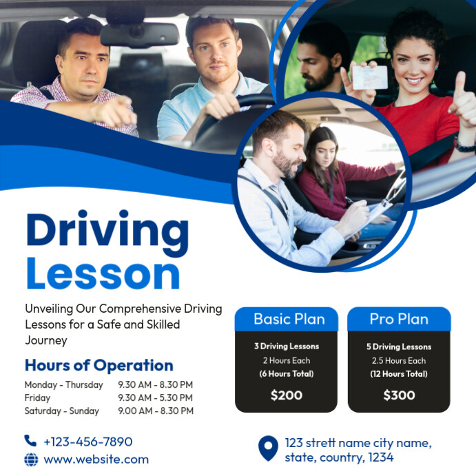 Driving Course Template Instagram Post