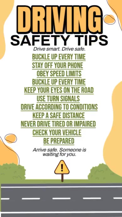 Driving Safety Tips Templat | PosterMyWall