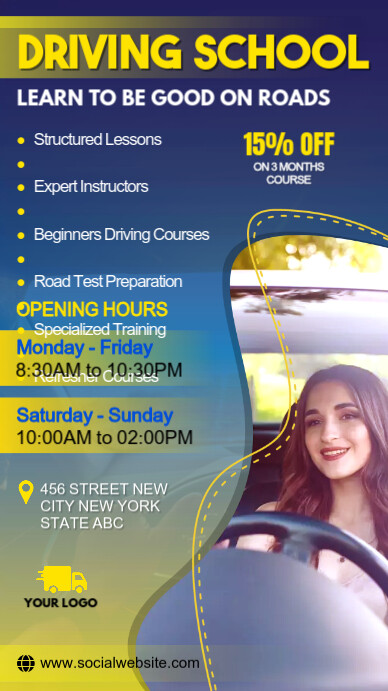 driving school,driving lessons Instagram Story template
