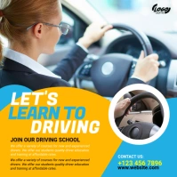 Driving School Ad Сообщение Instagram template