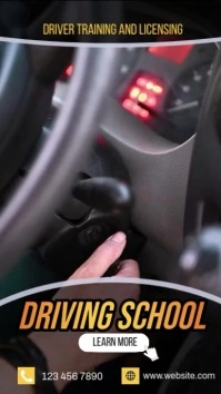 driving school ad Ekran reklamowy (9:16) template