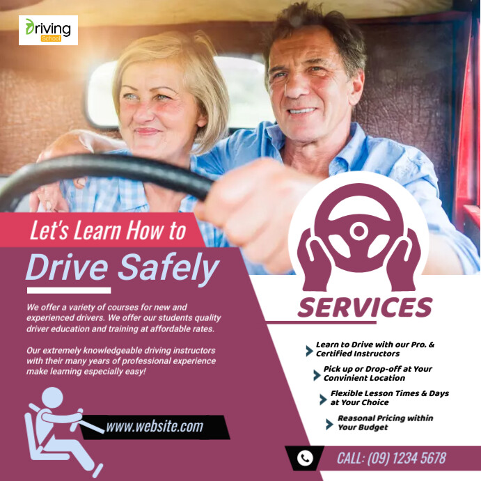 Driving School Ad Template | PosterMyWall