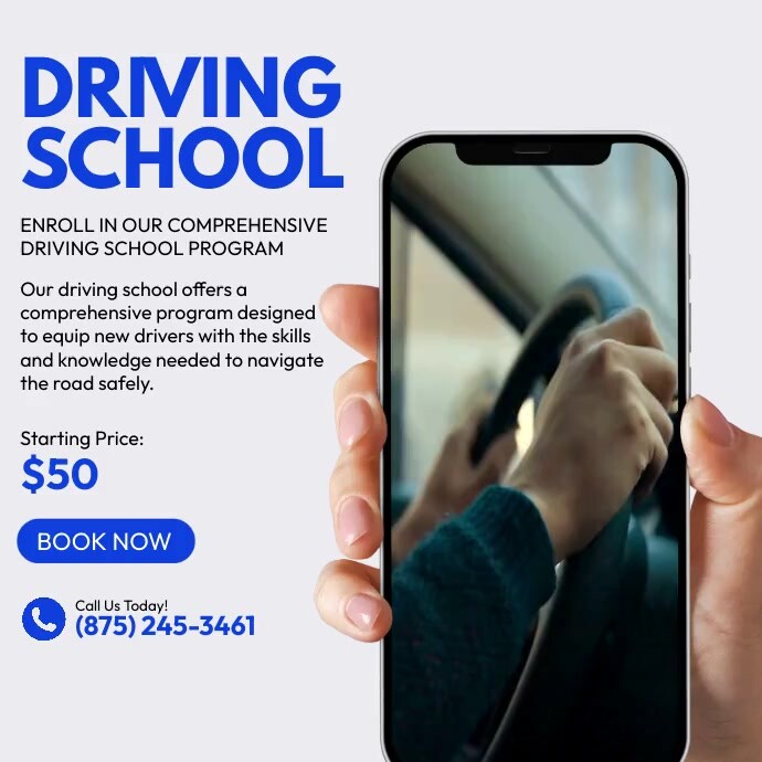 Driving School Ads Template PosterMyWall