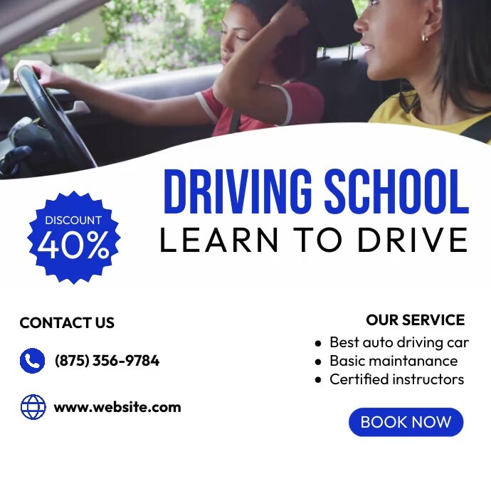 Driving School Ads Template | PosterMyWall