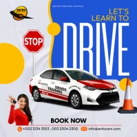Driving school advertisement Instagram flyer template