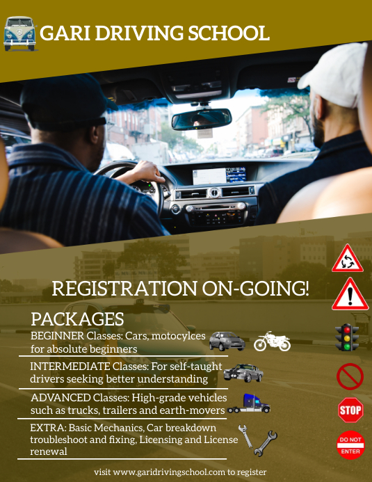 Copy of driving school classes poster | PosterMyWall