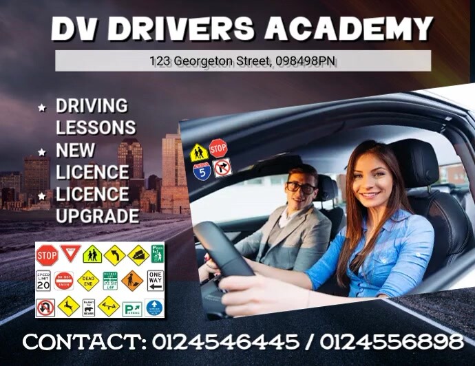 Driving School 传单(美国信函) template