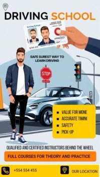 Biały Driving School Promotion Instagram Story Template