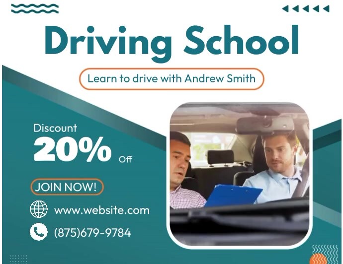 Driving School Рекламная листовка (US Letter) template