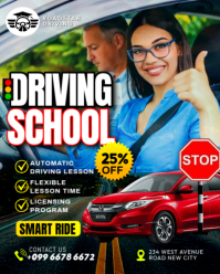 Black Driving School Promotion Instagram Portrait Template