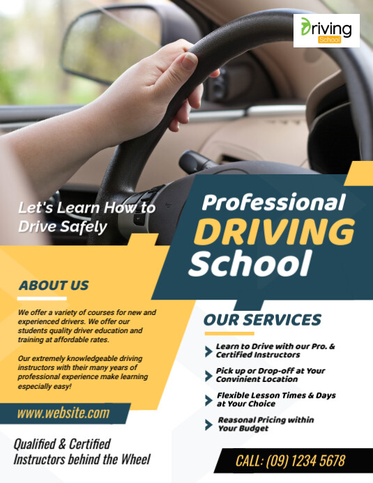 Driving School Flyer Template PosterMyWall driving-school-flyer-template-postermywall