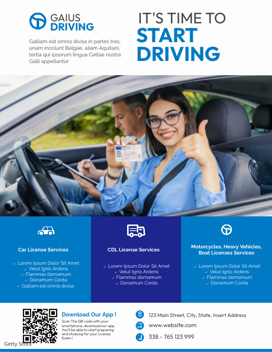 driving school modern flyer minimal design Template | PosterMyWall