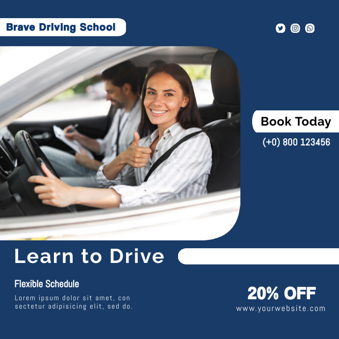 DRIVING SCHOOL POSTER Template | PosterMyWall