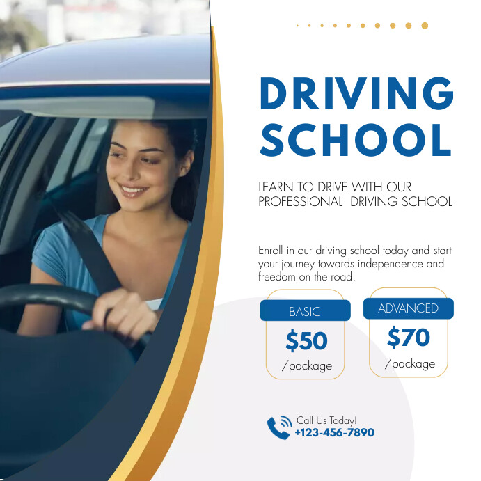 DRIVING SCHOOL TEMPLATE Instagram 帖子