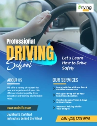 Driving training center flyer ad Volantino (US Letter) template