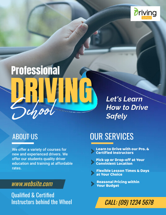 Delivery Driver Advert Examples Modรจle Driving training center flyer ad | PosterMyWall