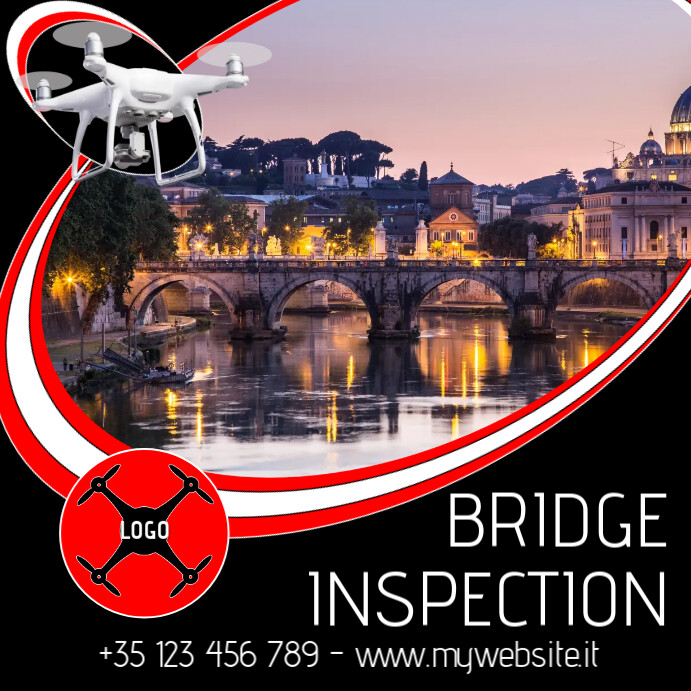 drone BRIDGE INSPECTION โพสต์บน Instagram template
