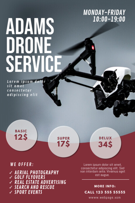 Drone Invoice Example Drone Service Flyer DEsign Template | PosterMyWall