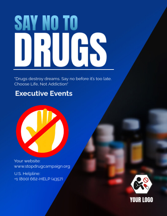drugs say not Flyer (US Letter) template