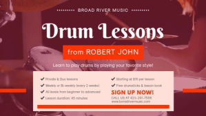 Rød Drum Lessons Promotion Digital Display Template