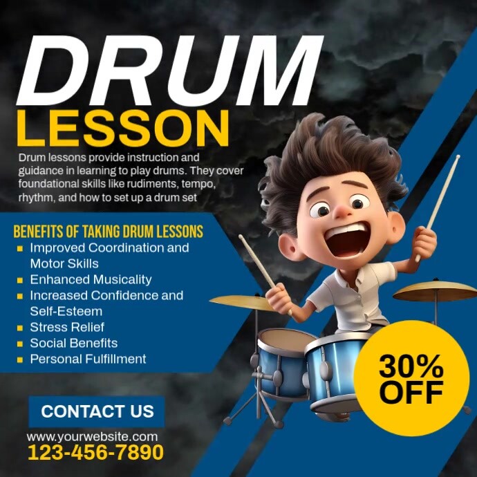 Drum Lesson Instagram na Post template