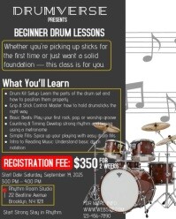 Drum Lesson Flyer Instagram Portrait template