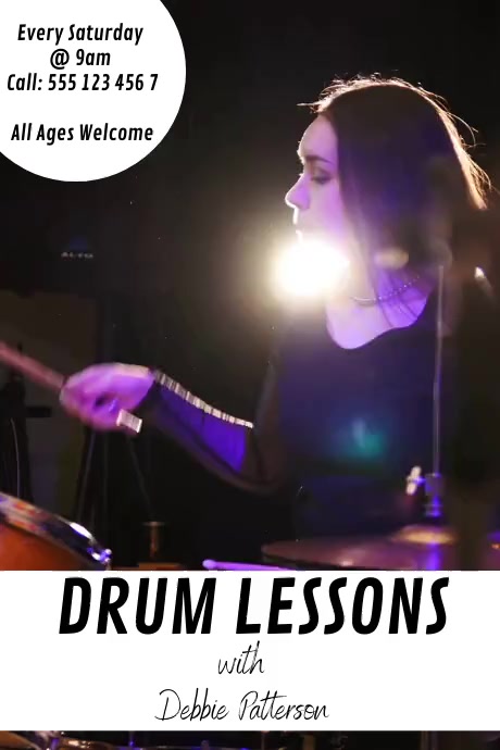 Drum Lessons Poster template