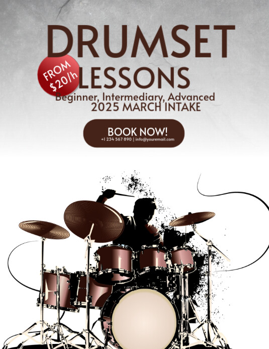 DRUM LESSONS Flyer (US Letter) template