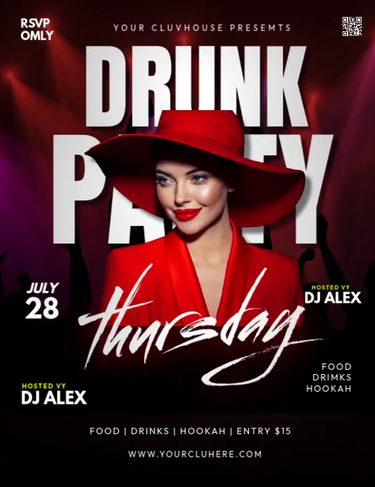 DRUMK PARTY Flyer (US Letter) template