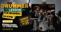 Drummer Lesson Beginers Sampul Acara Facebook template