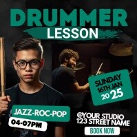 Nero Drumming Lesson Promotion Instagram Post Template