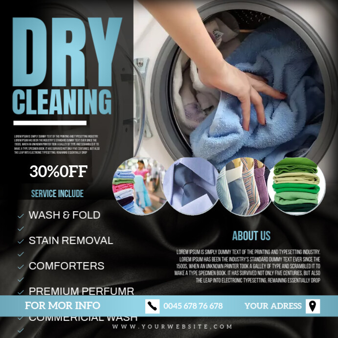 Dry cleaner poster Template | PosterMyWall