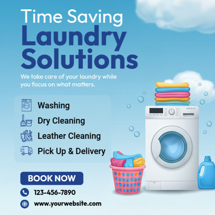 Dry cleaning service Square (1:1) template