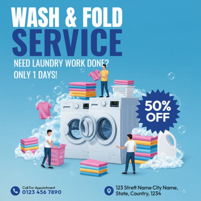 Dry Cleaning Service Square (1:1) template