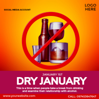 Dry January Instagram Post template
