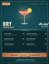Verde Mocktail Menu 传单(美国信函) Template