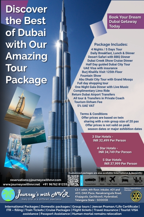 Dubai Tour package Template | PosterMyWall