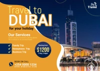 Dubai Travel Agency Banner Ad Design Postal template