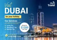 Dubai Travel Agency Banner Ad Design ไปรษณียบัตร template