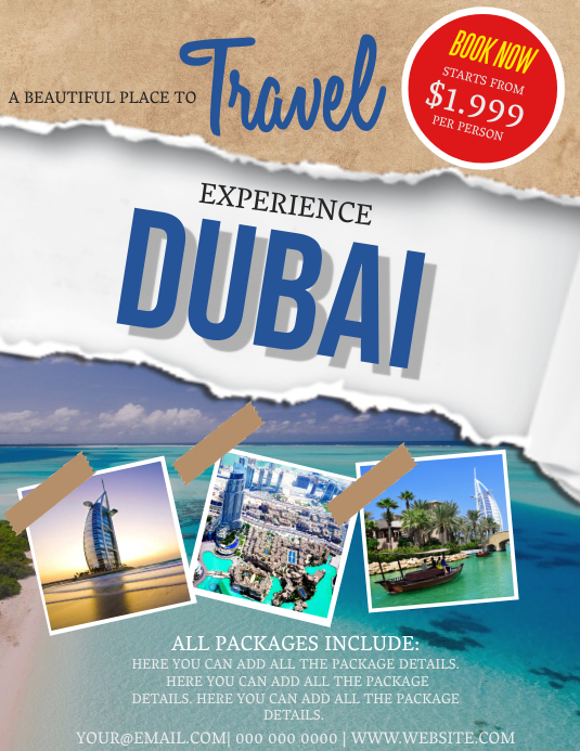 Dubai Travel Flyer Template Postermywall