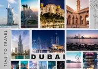 Dubai Travel Photo Collage Postcard template
