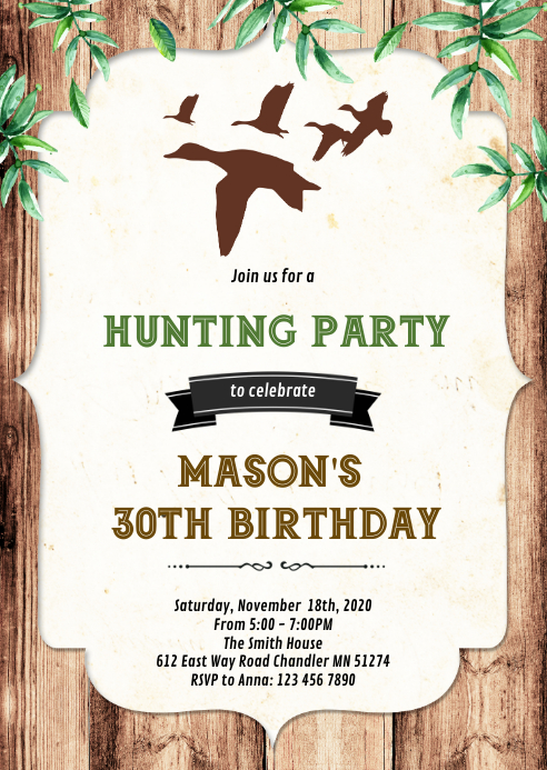 Modele Invitation Anniversaire Chasse Au Canard Postermywall Modele Invitation Anniversaire Chasse Au Canard Postermywall