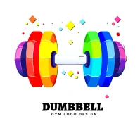 Dumbbell gym logo โลโก้ template