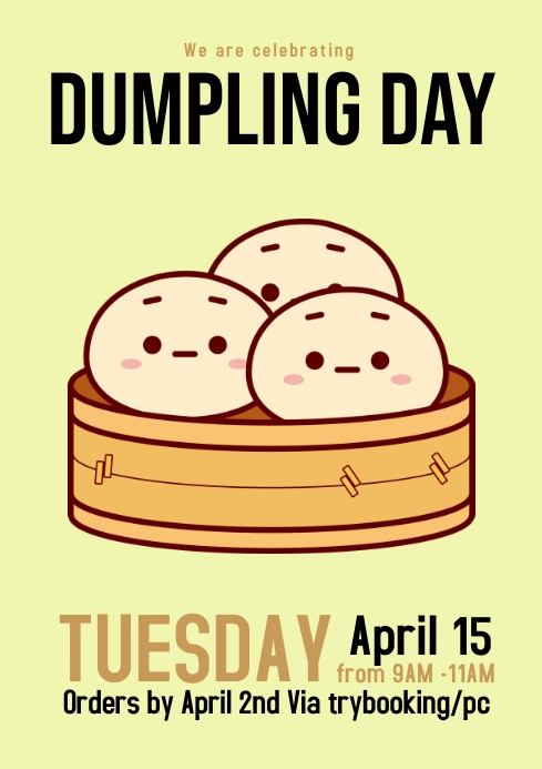 Dumpling day flyer A4 template