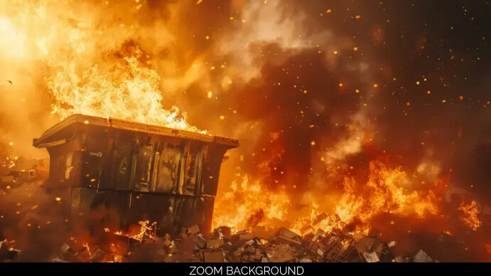 dumpster fire  background, zoom background, c 演示(16:9) template