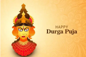 Durga puja Etichetta template