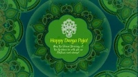 Durga Puja Green and Blue with Music Digitalanzeige (16:9) template